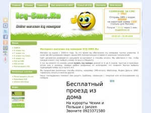 Скриншот главной страницы сайта icq-sms.ru