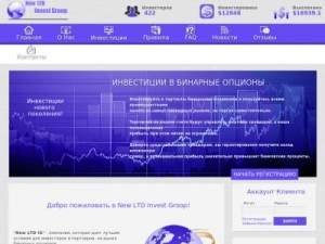 Скриншот главной страницы сайта investgroop.ml