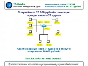 Скриншот главной страницы сайта ip-holder.ru