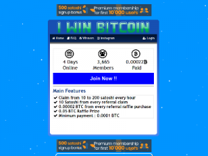 Скриншот главной страницы сайта iwinbitco.in