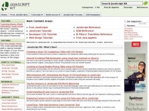 Скриншот главной страницы сайта javascriptkit.com