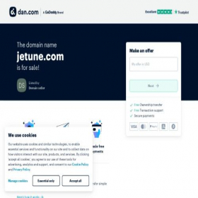 Скриншот главной страницы сайта jetune.com