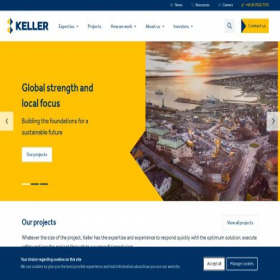 Скриншот главной страницы сайта keller.com