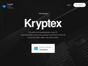 Скриншот главной страницы сайта kryptex.ru