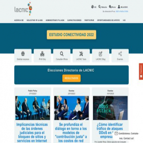 Скриншот главной страницы сайта lacnic.net