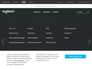 Скриншот главной страницы сайта logitech.com