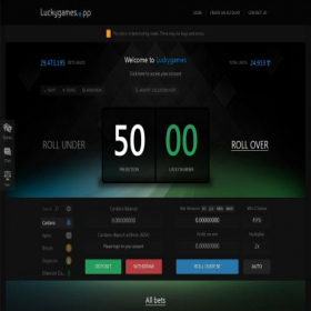 Скриншот главной страницы сайта luckygames.io
