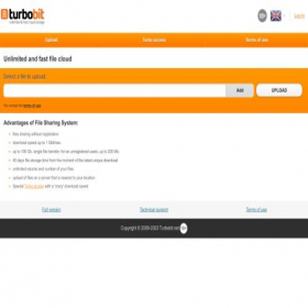 Скриншот главной страницы сайта m.turbobit.net