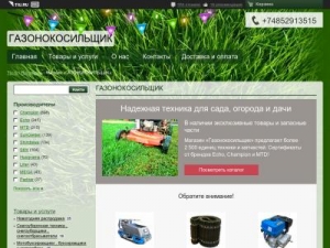 Скриншот главной страницы сайта magazin-gazonokos.tiu.ru