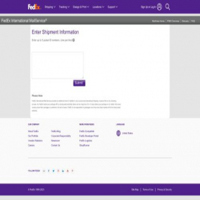 Скриншот главной страницы сайта mailviewrecipient.fedex.com