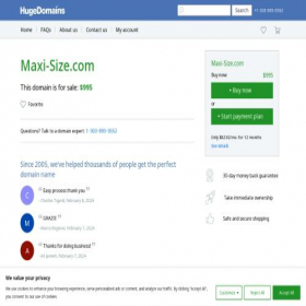 Скриншот главной страницы сайта maxi-size.com