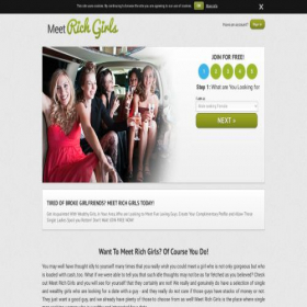 Скриншот главной страницы сайта meetrichgirls.com