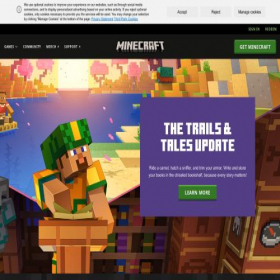 Скриншот главной страницы сайта minecraft.net