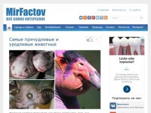 Скриншот главной страницы сайта mirfactov.com