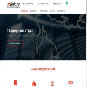 Скриншот главной страницы сайта mlink.ru