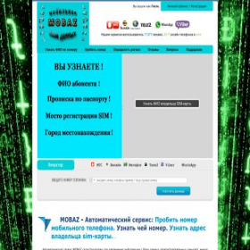 Скриншот главной страницы сайта mobi-nomer.com