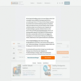Скриншот главной страницы сайта mobile.de