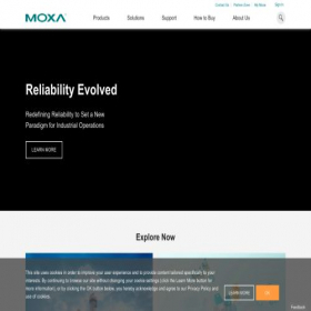 Скриншот главной страницы сайта moxa.com