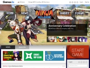 Скриншот главной страницы сайта naruto.games.la