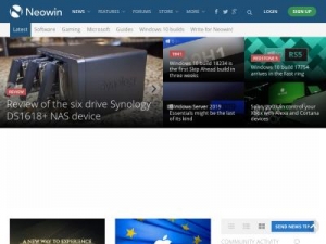 Скриншот главной страницы сайта neowin.net
