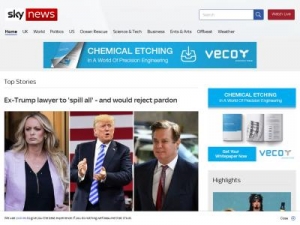 Скриншот главной страницы сайта news.sky.com