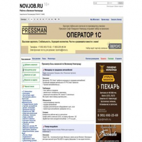 Скриншот главной страницы сайта novjob.ru