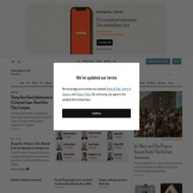 Скриншот главной страницы сайта nytimes.com