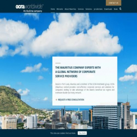 Скриншот главной страницы сайта ocra-mauritius.com