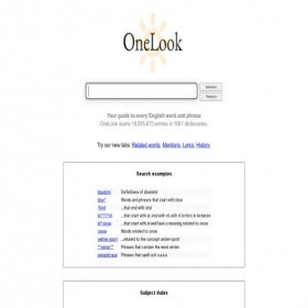Скриншот главной страницы сайта onelook.com