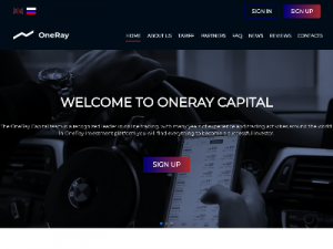 Скриншот главной страницы сайта oneray.capital