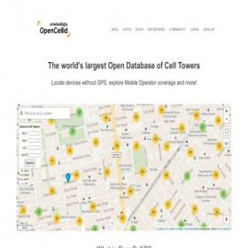 Скриншот главной страницы сайта opencellid.org