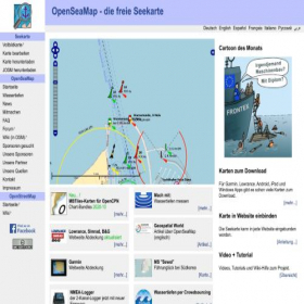 Скриншот главной страницы сайта openseamap.org