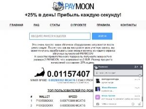 Скриншот главной страницы сайта paymoon.ru
