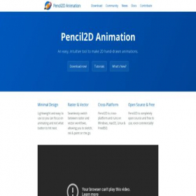 Скриншот главной страницы сайта pencil2d.org