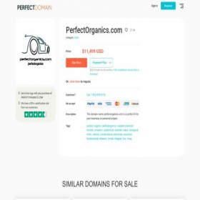 Скриншот главной страницы сайта perfectorganics.com