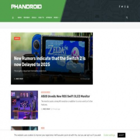 Скриншот главной страницы сайта phandroid.com