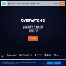 Скриншот главной страницы сайта playoverwatch.com