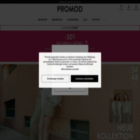 Скриншот главной страницы сайта promod.de