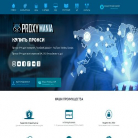 Скриншот главной страницы сайта proxymania.ru