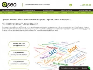 Скриншот главной страницы сайта qseo.ru