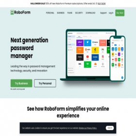 Скриншот главной страницы сайта roboform.com