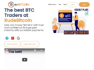 Скриншот главной страницы сайта rudebitcoin.com