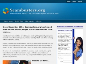 Скриншот главной страницы сайта scambusters.org