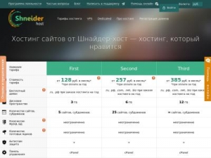 Скриншот главной страницы сайта shneider-host.ru