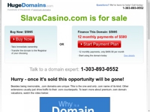 Скриншот главной страницы сайта slavacasino.com