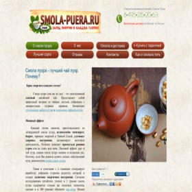Скриншот главной страницы сайта smola-puera.ru