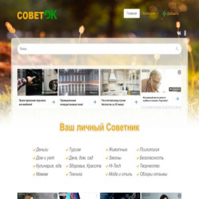 Скриншот главной страницы сайта sovetok.ru