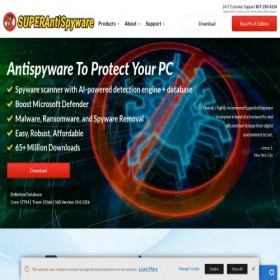 Скриншот главной страницы сайта superantispyware.com