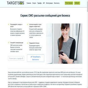 Скриншот главной страницы сайта targetsms.ru