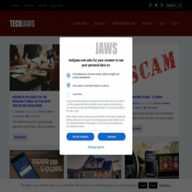 Скриншот главной страницы сайта techjaws.com